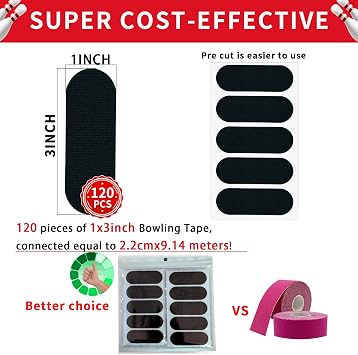 Birllaid 120PCS Bowling Thumb Tape Bowling Finger Tape Bowling Tape Thumb for Bowlers, Bowling Accessories for Men Women