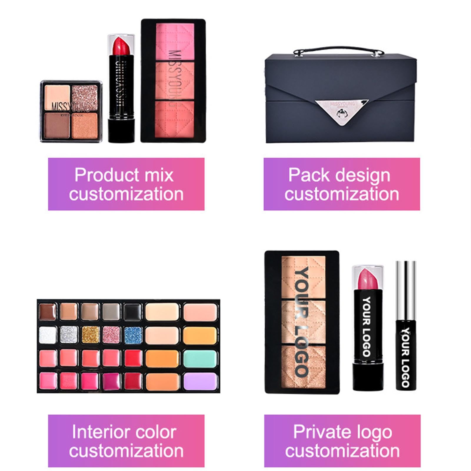 Komplettes Make-up-Set, Make-up-Set für Damen, komplettes Set – Make-up | Set für Anfänger – komplettes Kosmetik-Set für Frauen und Anfänger, Make-up-Set für Startups