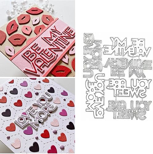 Marco de palabras de San Valentín, troquelado de metal, con texto en inglés "You are Sweet Valentine", con texto en inglés "You are Sweet