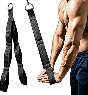 Trizepsseil Kabelbefestigung, Trizepsseil Lang für Push-Downs, Crunches, Facepulls für Professionelles Fitnessstudio (Schwarz)