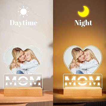 Customize Song Plaque with Name, Customizable Picture Song Frame with Spotify Code, Customized Light Up Sign, Personalized Mothers Day Wedding Presents for Mommy Daddy Mummy Daddy Wife Husband