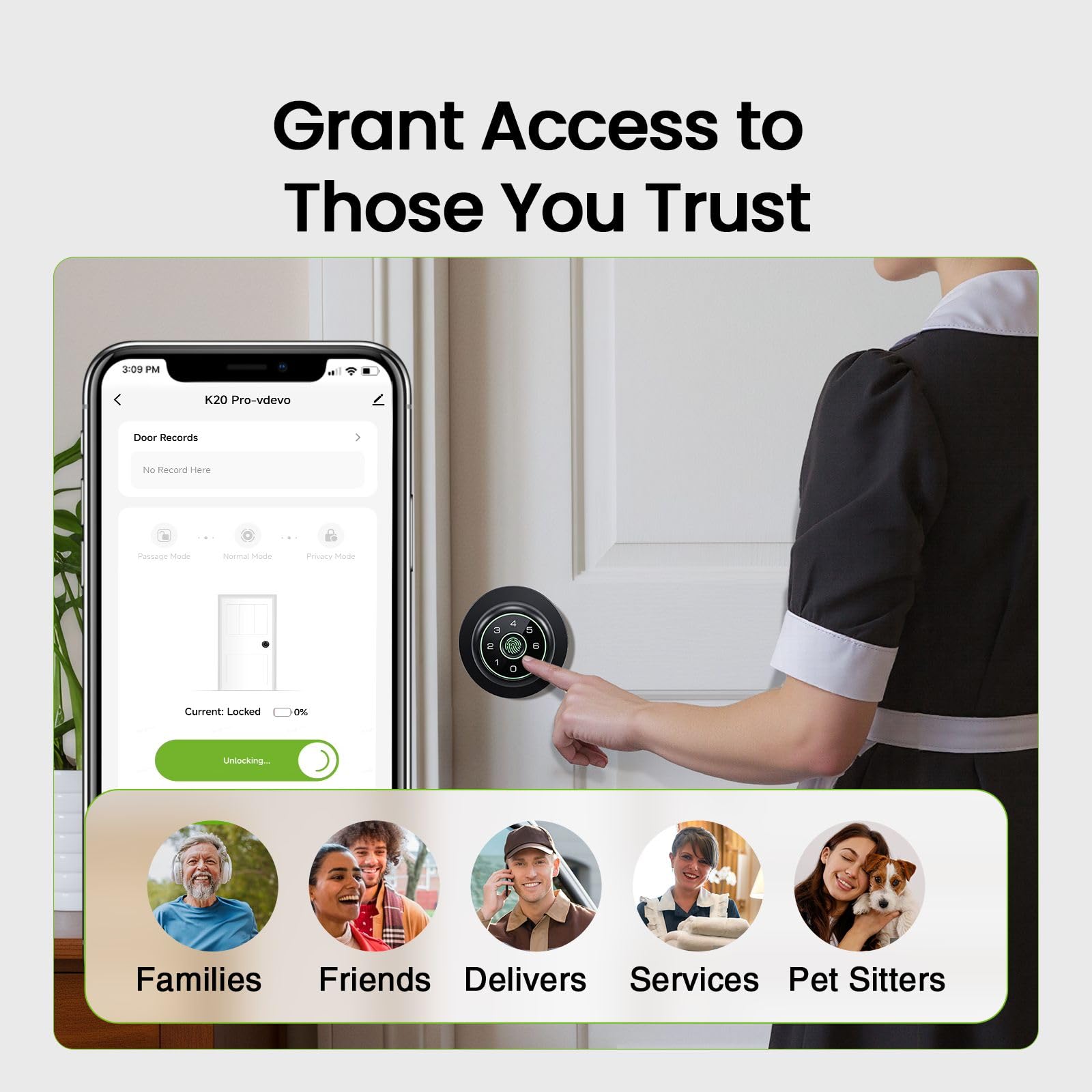 GHome Smart Door Lock - Fingerprint & App Control -6 GHome Smart Door Lock - Fingerprint & App Control -6