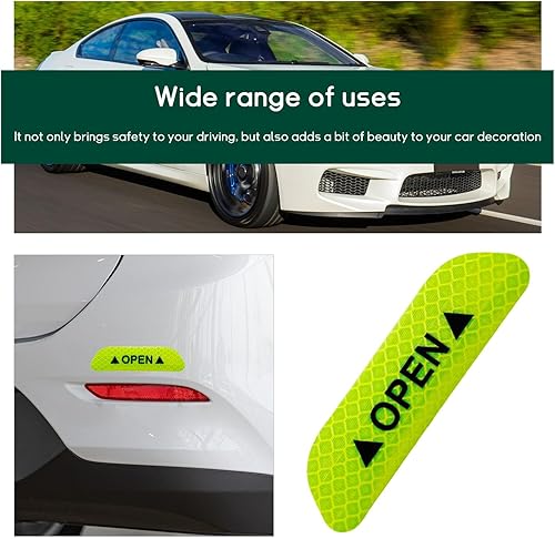 Miniatura 6 de 4 calcomanías reflectantes de seguridad para puerta de automóvil, visibilidad nocturna, logotipos de advertencia de seguridad automática, tira