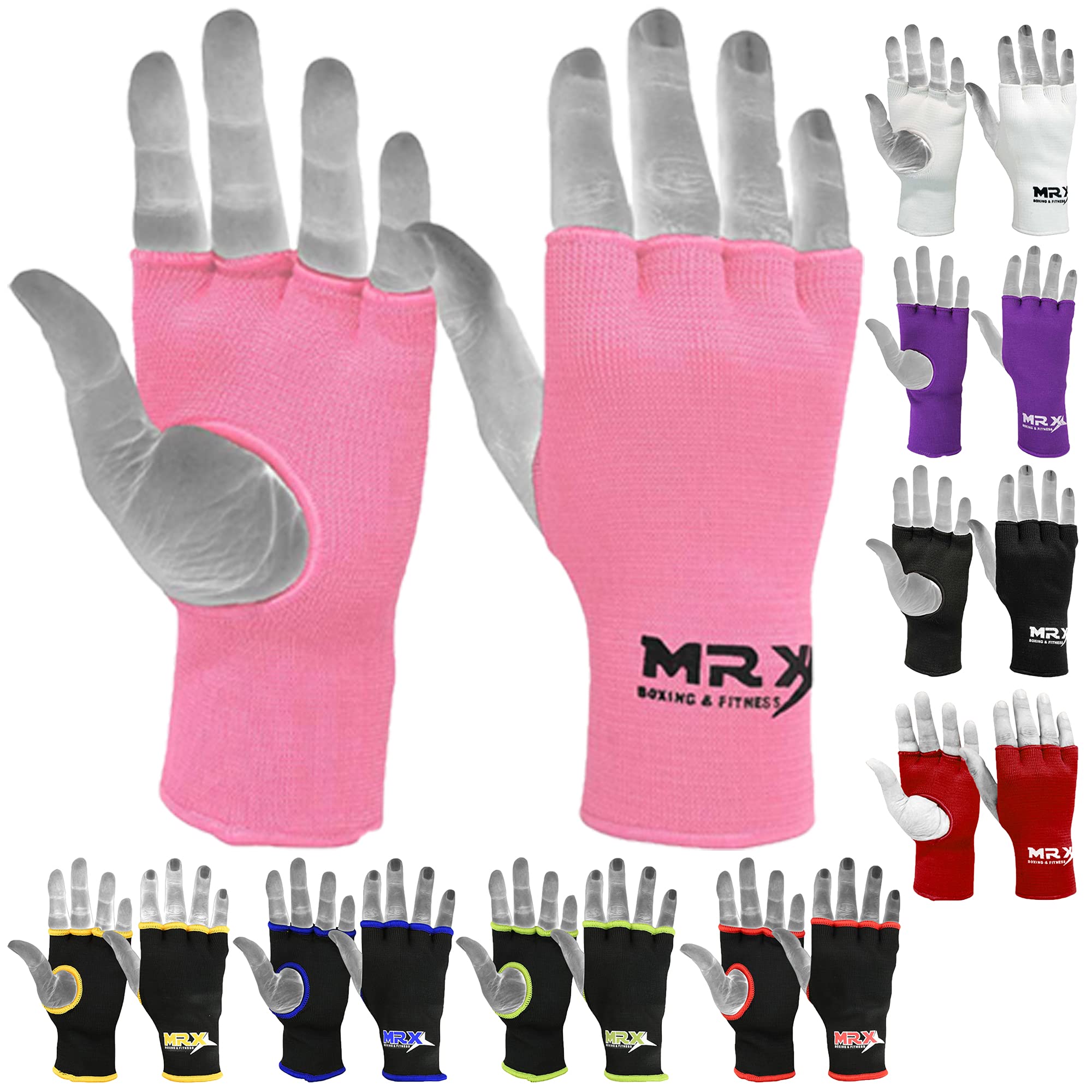Muay Thai Boxing Inner Gloves Protective Hand Wrap MMA Fist (Pink, Small)