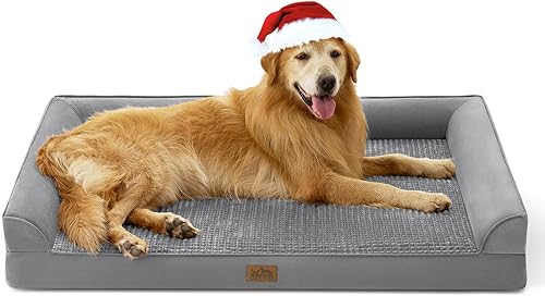 Miniatura 23 de Cama ortopédica para perros grandes y medianos, sofá para mascotas de tamaño L para perros y gatos, sofá de espuma de gran soporte en forma de U con