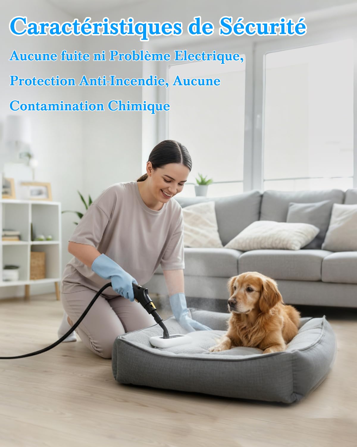 Upgrade Nettoyeur Vapeur Portable - 2500W, 6 Niveaux de Réglage, Réservoir D'eau 1,6L, 120 °C Vapeur, Chauffage en 15s,Portable avec 10 Accessoires, Nettoyage des Canapé,Sol,Vitre,Matelas,Gris