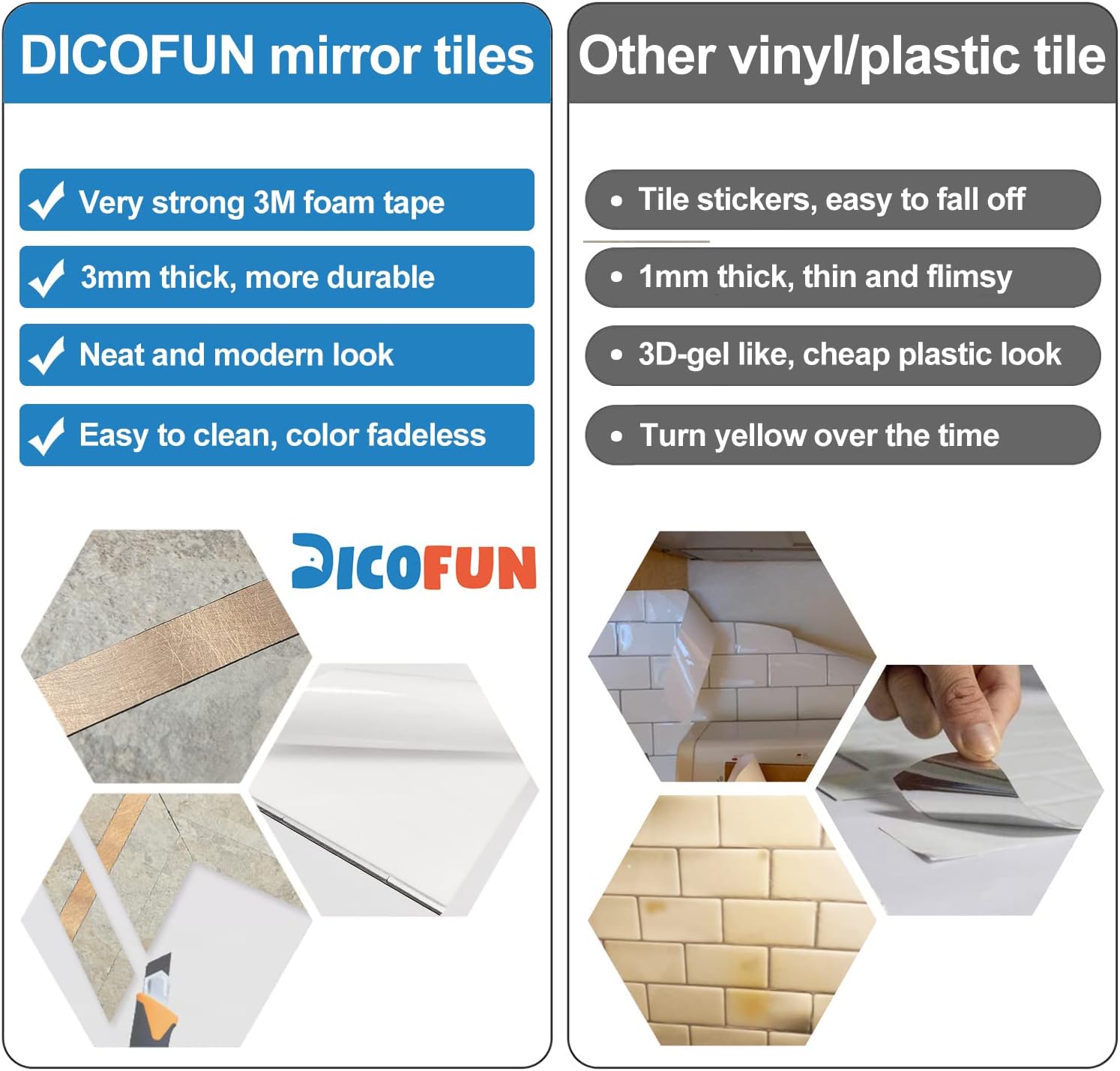 DICOFUN 10 Sheets Herringbone Peel and Stick Backsplash, Beige Stone PVC Stick on Backsplash, Marble Look Self Adhesive Wall Tile for Kitchen and Bathroom