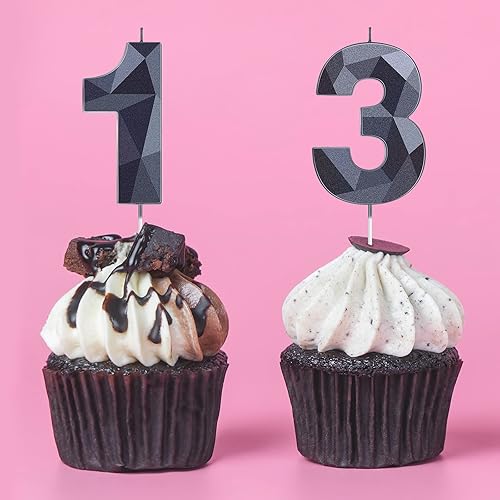 Miniatura 2 de Velas de cumpleaños número 13, velas con forma de diamante 3D número 13, decoración de tarta de feliz cumpleaños, bodas, fiestas, reuniones, fiestas