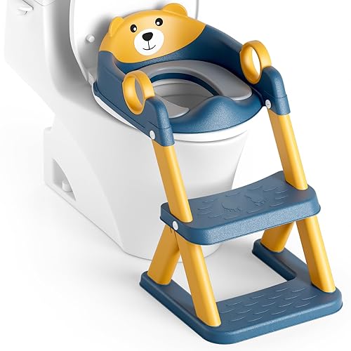 Vista 32 de Asiento de entrenamiento para ir al baño, para niños y niñas, 2 en 1, protector contra salpicaduras, antideslizante, taburete Aa-gris.
