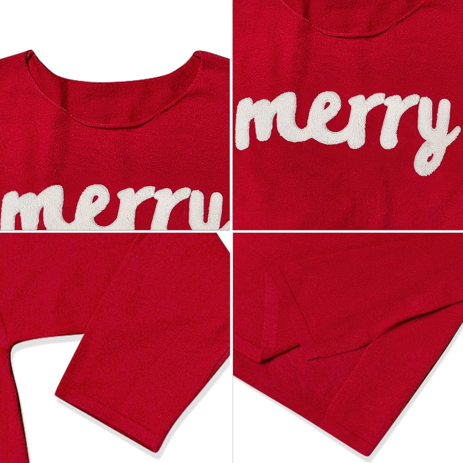 Christmas Sweater for Women Merry and Bright Sweatshirt Funny Holiday Knitted Pullover Long Sleeve Xmas 2025 Trendy - Image 5