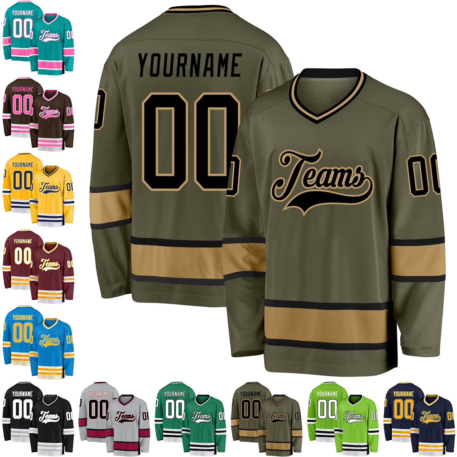 Custom Black White-Gray Hockey Jersey Personalized Sports Hockey Jersey for Men Women Youth