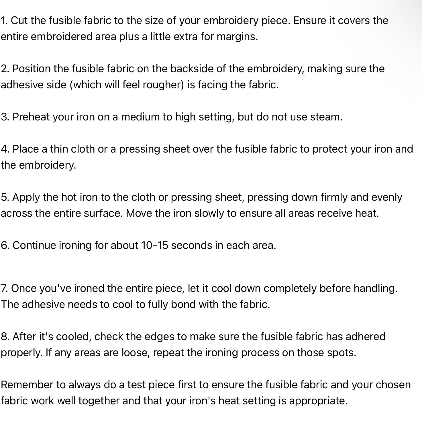 H.B.I. Soft & Cozy Stitch Cover Up Stabilizer 9" x 10 YD Roll – Lightweight Woven Iron-On Embroidery Backing for Machine Embroidery, Comfort Barrier, Converted in The USA - Image 5