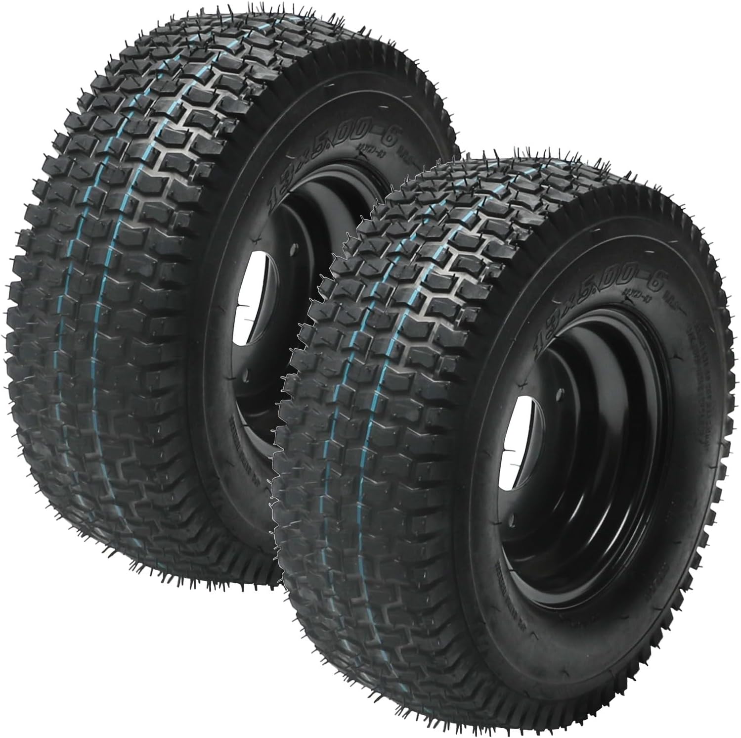 13x5.00-6 ATV Tubeless Tire, 13x5-6 13x5x6 Wheel Tire Rim for Go Kart Buggy Quad Riding Lawn Mower Four-Wheel Quad Bike Tractors Hand Trucks, with 3 Stud 78mm 17T Wheel Axle Hub
