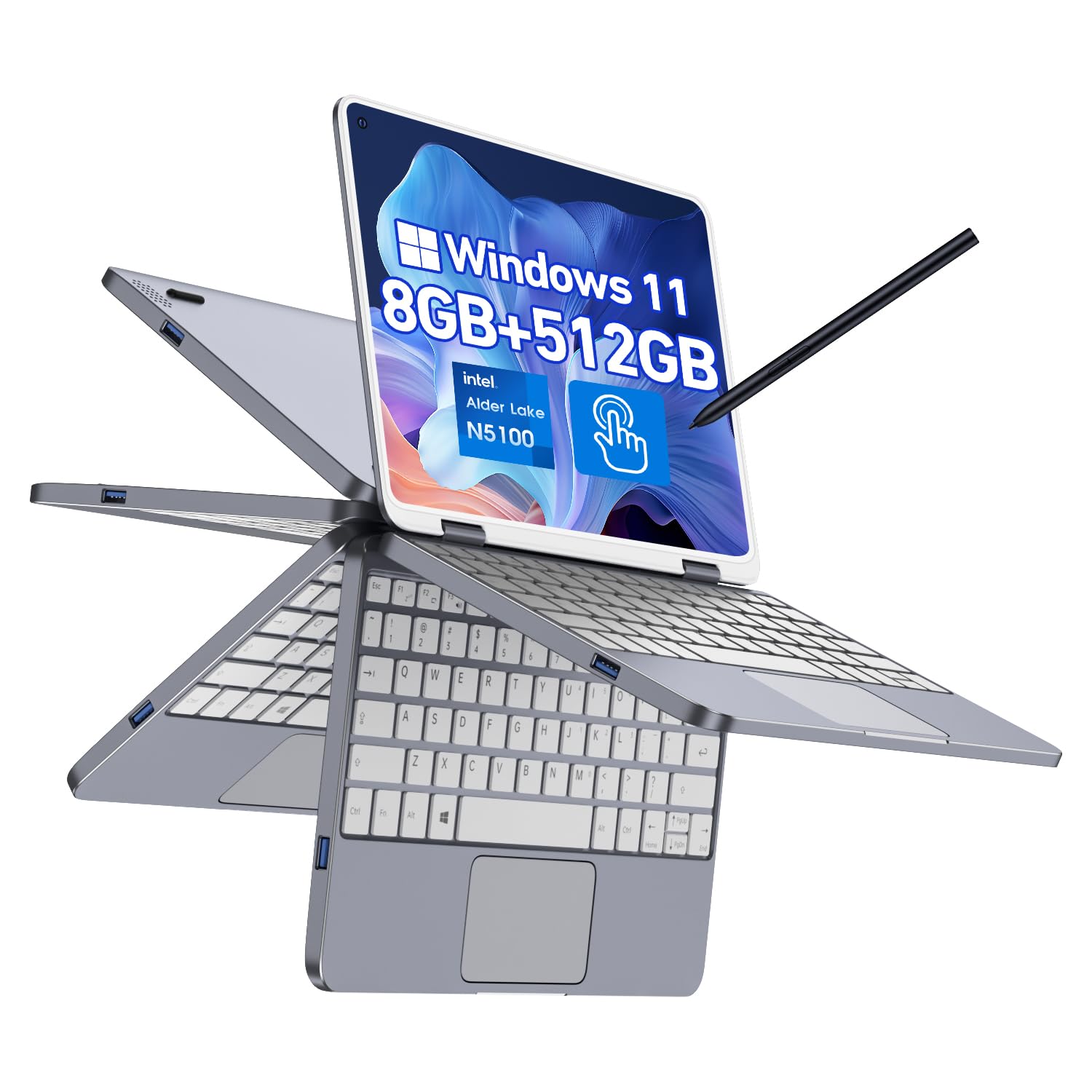 Amazon.com: Tuonoyee 2 in 1 Touchscreen Laptop, 512GB SSD 8GB RAM