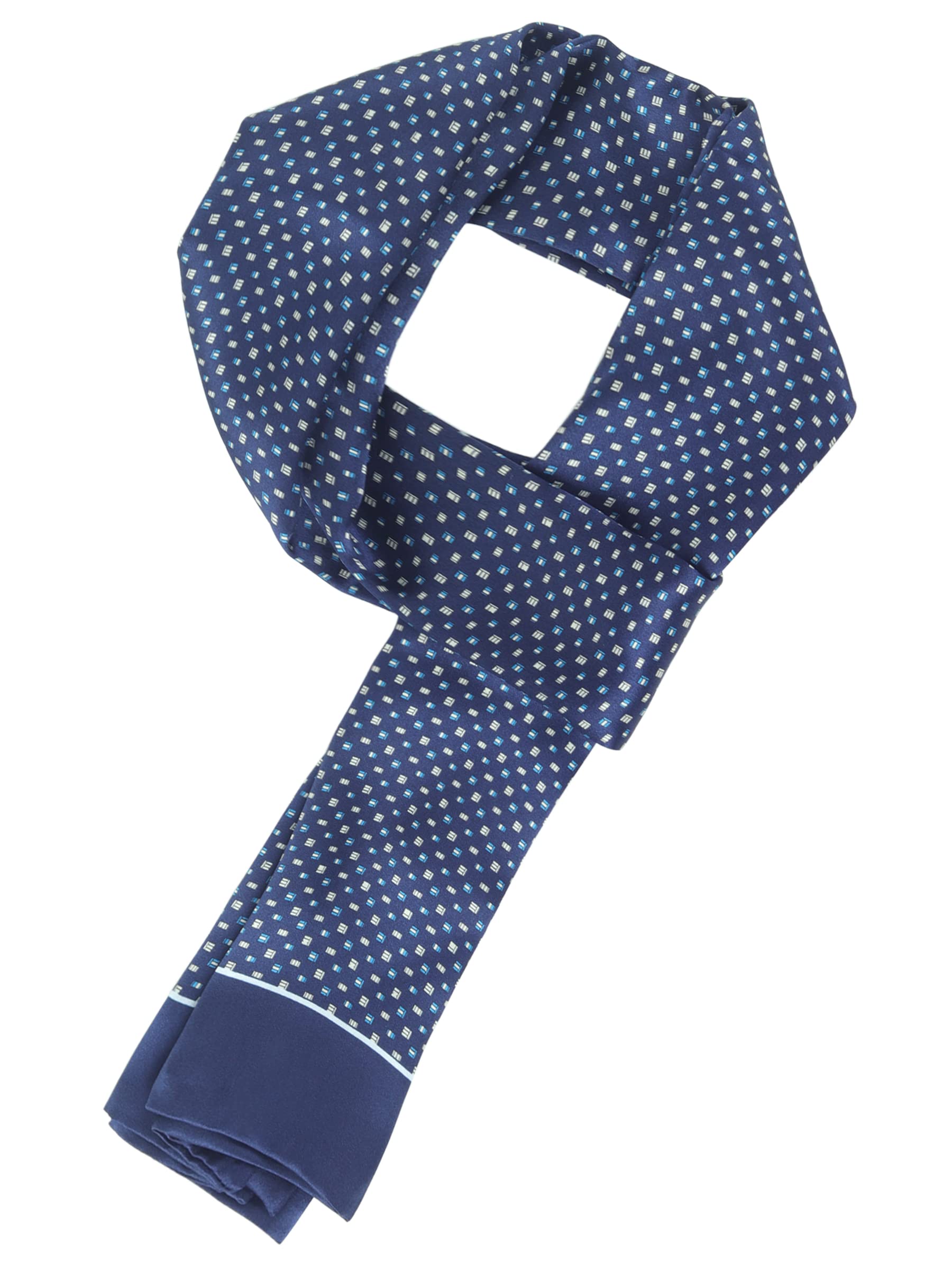 UK_Stone Écharpe En Soie Pour Hommes, Motif Paisley, Marron, 160 X