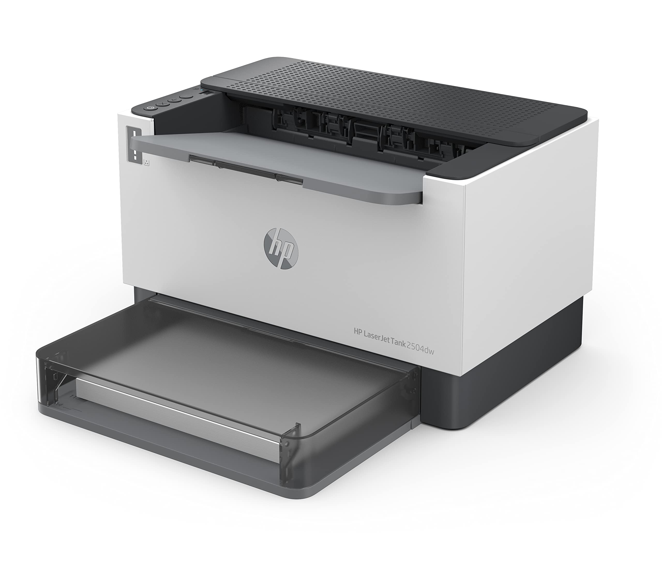 HP Laser Tank 2504dw, 2R7F4A, Imprimante Monochrome Fonction Unique, réservoir de Toner intégré à Recharge Rapide, Recto/Verso Automatique, 22 ppm, Jusqu'à 5000 Pages, Wi-FI, USB, LCD, Blanche