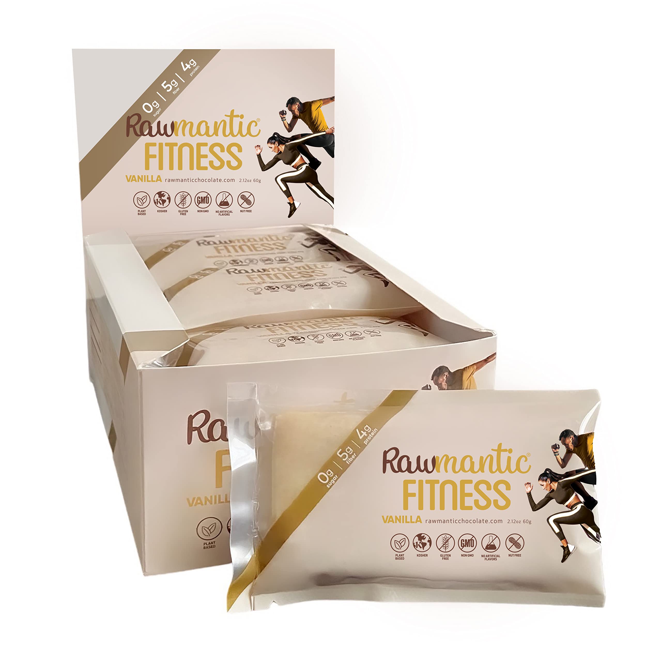 Rawmantic Fitness Organic Vanilla Vegan Energy Bars - 2.1 Oz (Pack of 12)