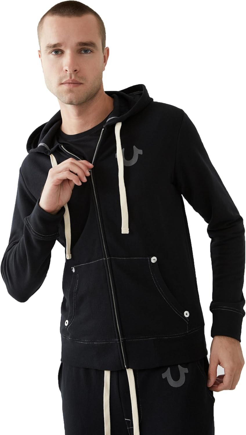 Amazon.co.jp: True Religion Men's Buddha Logo Zip Hoodie, Black, S