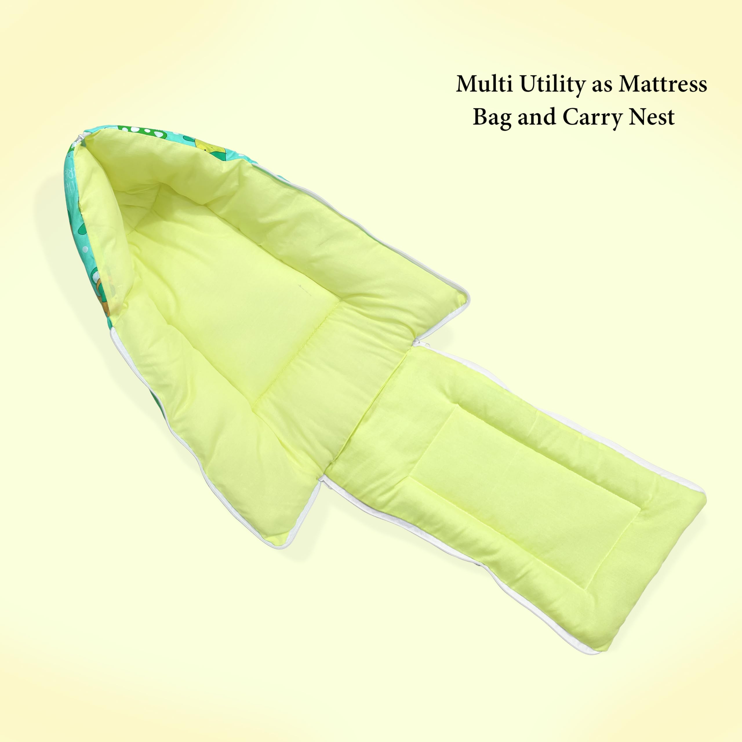 MOM & SON Baby Sleeping Bag for Newborns Soft & Cozy Infant Carry Nest | 3-in-1 Baby Wrapper, Sleeping Sack & Carrier | Sleeping Pod | Baby Bedding Set, Baby Portable Bassinet (0-6 Months, Green) - Image 6 thumbnail