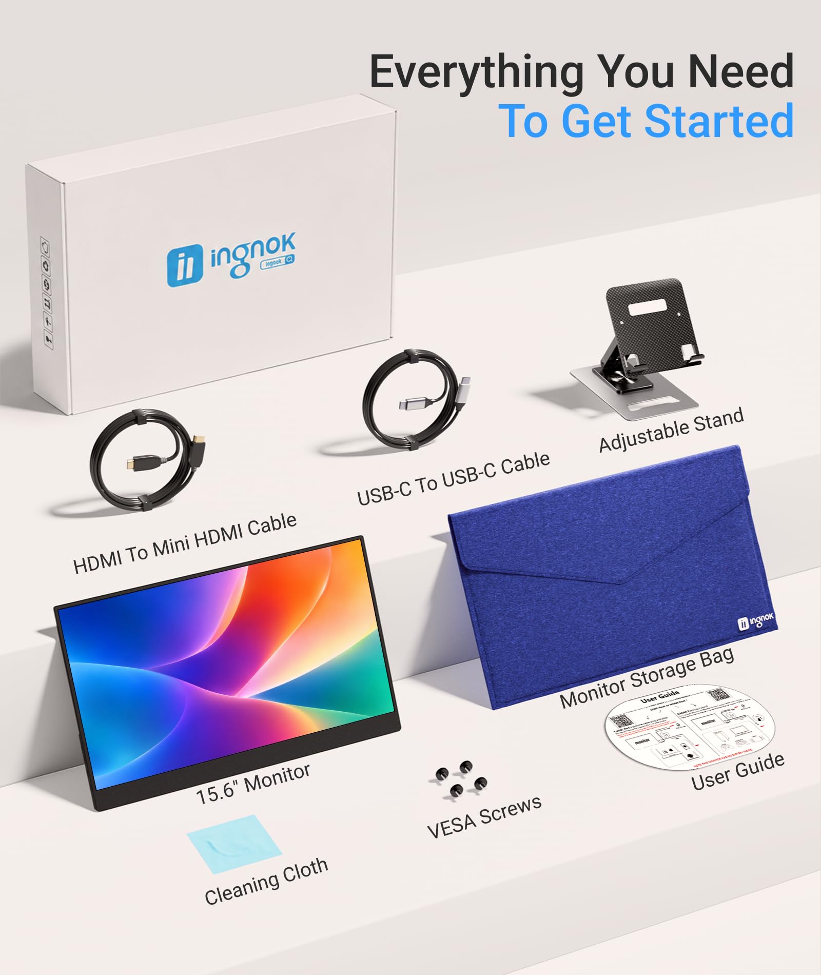 Amazon.com: Ingnok Portable Monitor for Laptop,15.6 Inch USB C