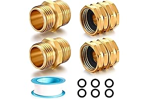 3/4" Solid Brass Garden Hose Fittings Connectors Adapter Double Male Double Female