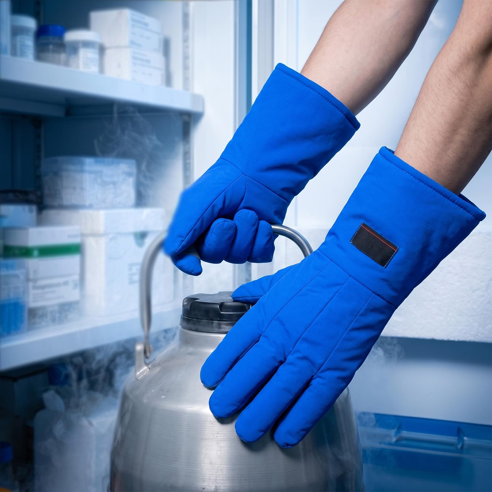 Cryogenic Gloves,Guantes de Protección Criogénica,Guantes Criogénicos Guantes De Protección,Nailon Taslan Multicapa Algodón Resistente Al Frio Para Nitrógeno Líquido Y Hielo Seco