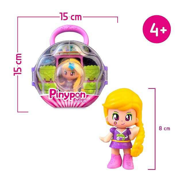 Foto 2 de 7 de Pinypon Cuentos con Bolsito, Bolso Morado con Asa, Figura de Rapunzel del Mundo de los Cuentos