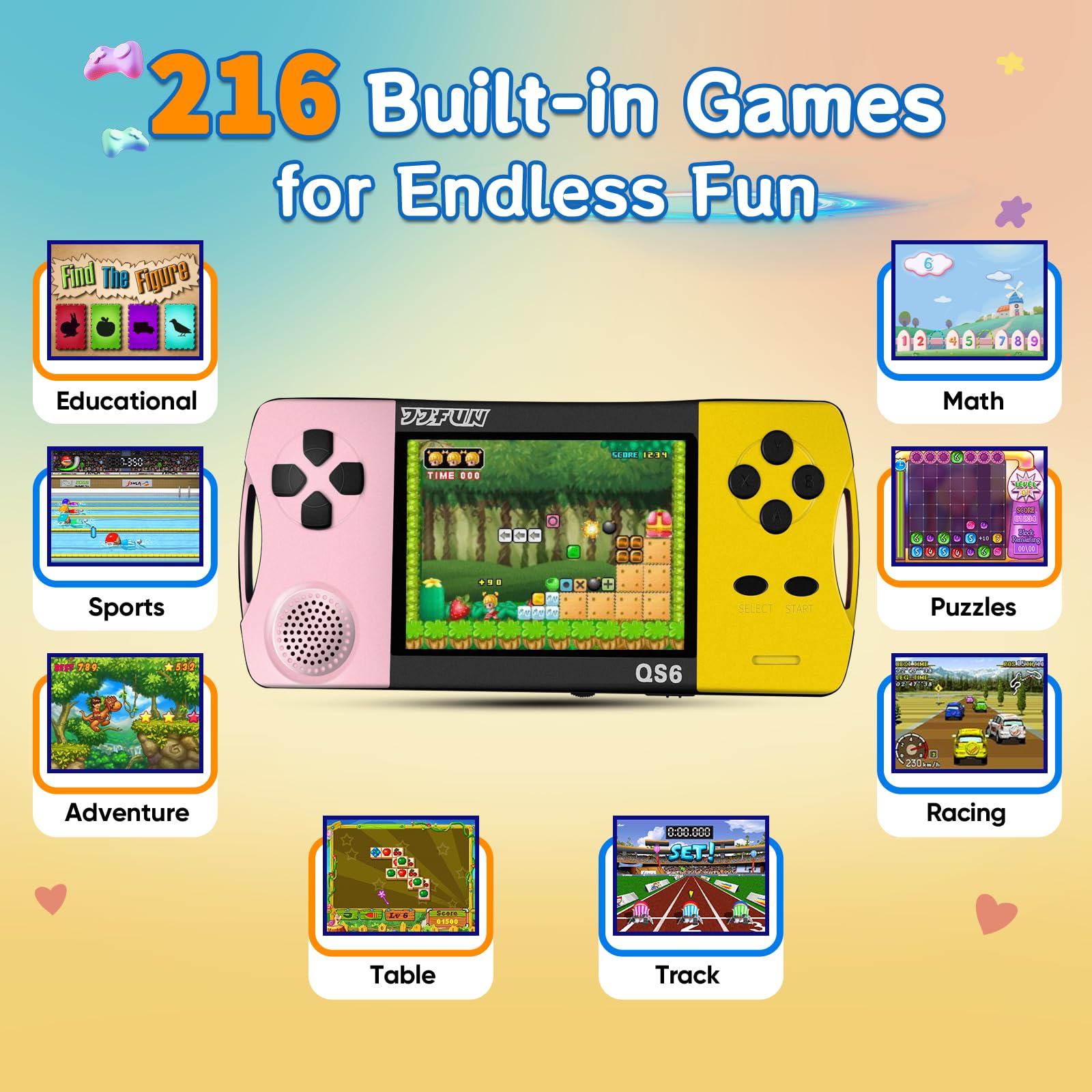 Amazon | ポータブル 携帯ゲーム機 子供用 | 216種レトロゲーム内蔵