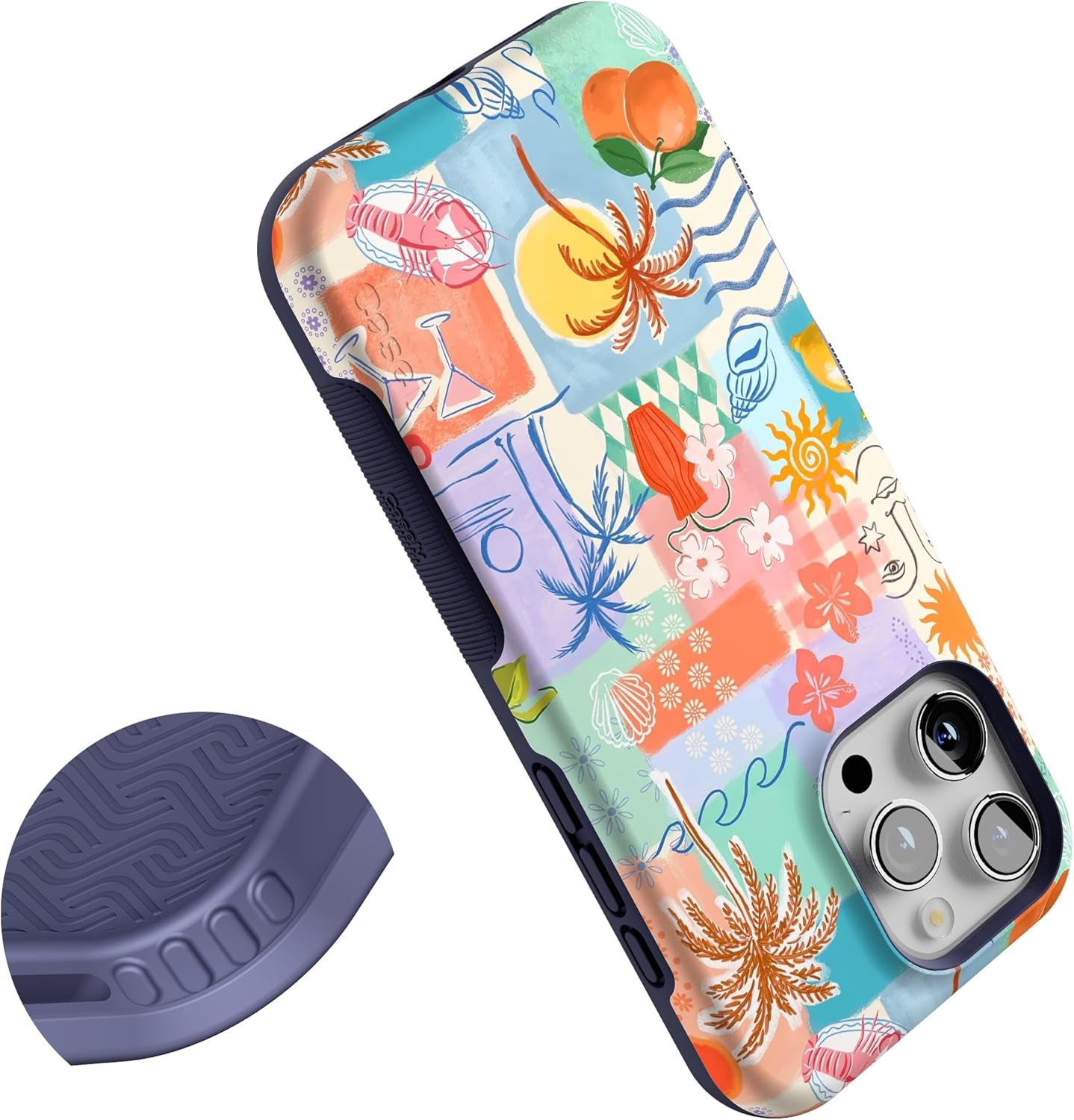 Casely iPhone 16 Pro Case | Tropical Heat | Beachy Collage | Bold Protective Design | MagSafe Compatible | Military-Grade Drop Protection | Wireless Charging