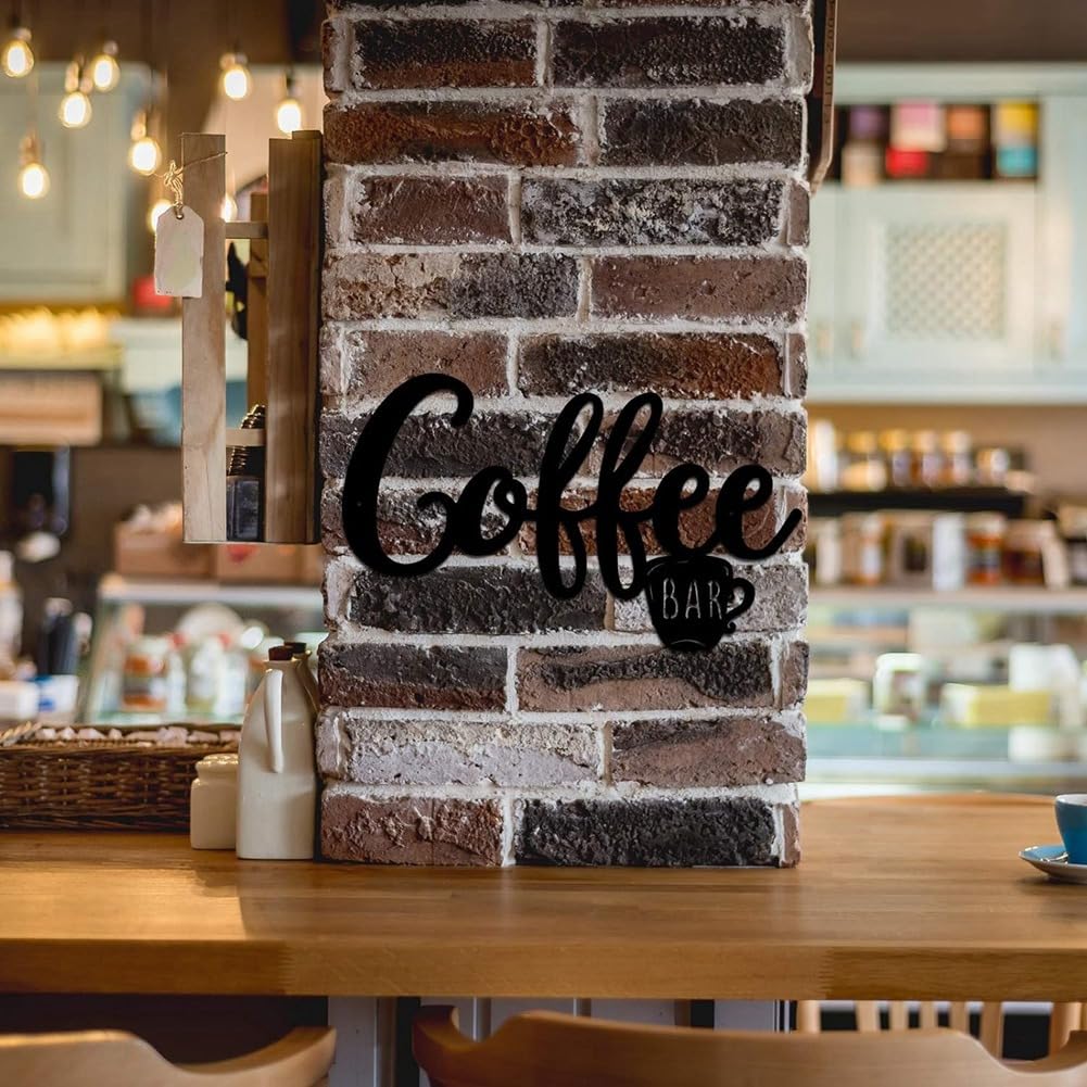 7 Pièces Signe Rustique de Café Signe de Café Art Mural Décoration Murale avec Panneau de Grains de Café et Tasses à Café pour Café Bar Maison Bureau Cuisine