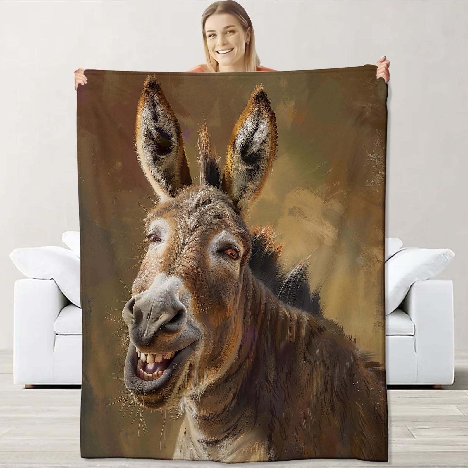 Ultraweiche Esel-Fleecedecke - Queen Size 228x228 Cm - Sherpa & Flanell Für Kuschelige Nächte