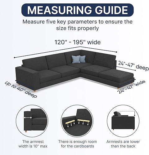 Miniatura 5 de PAULATO BY GA.I.CO. - Funda para sofá PAULATO BY GA.I.CO. - Funda de sofá modular con otomana, funda elástica para sofá esquinero, funda de sofá,