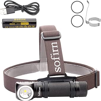 Sofirn SP40 Led Headlamp Super Bright Head Led Torch 1200 Lumen, Rechargeable Headlight with 18650 Battery for Fishing, Walking,Hiking