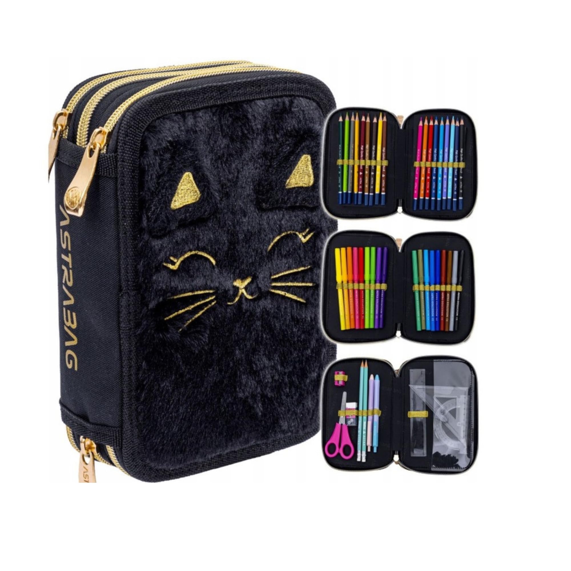 Goldkids - Astuccio per penne 3 scomparti - Astuccio per ragazzi e ragazze - Astuccio per penne 3 scomparti, astuccio per la scuola, astuccio per compiti e quaderno, 3-fähig