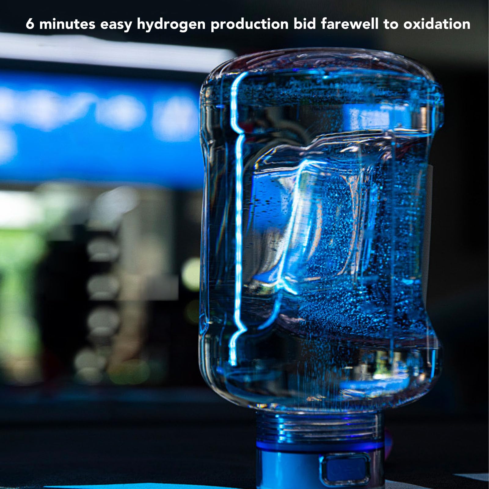 1,5 L Hydrogen Water Bottle, Générateur de Bouteille D'eau D'hydrogène Portable avec Technologie SPE PEM, Bouteille D'hydrogène Rechargeable de 1500 Ml ou Voyage à (Noir frêne)