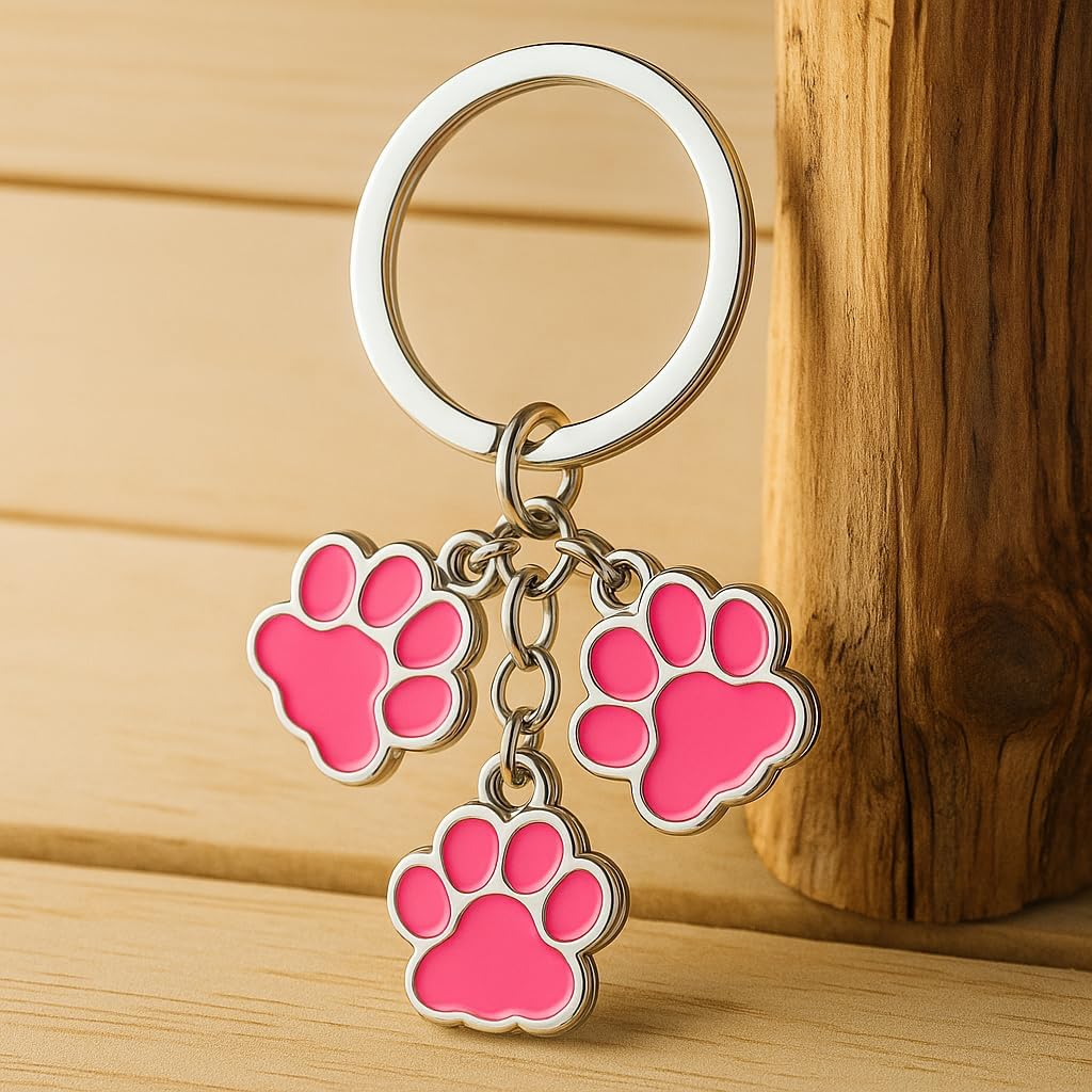 Dog Keychain with Pet Paw Print–Cute Animal Key Chains for Men Women Dog Lover - Image 2