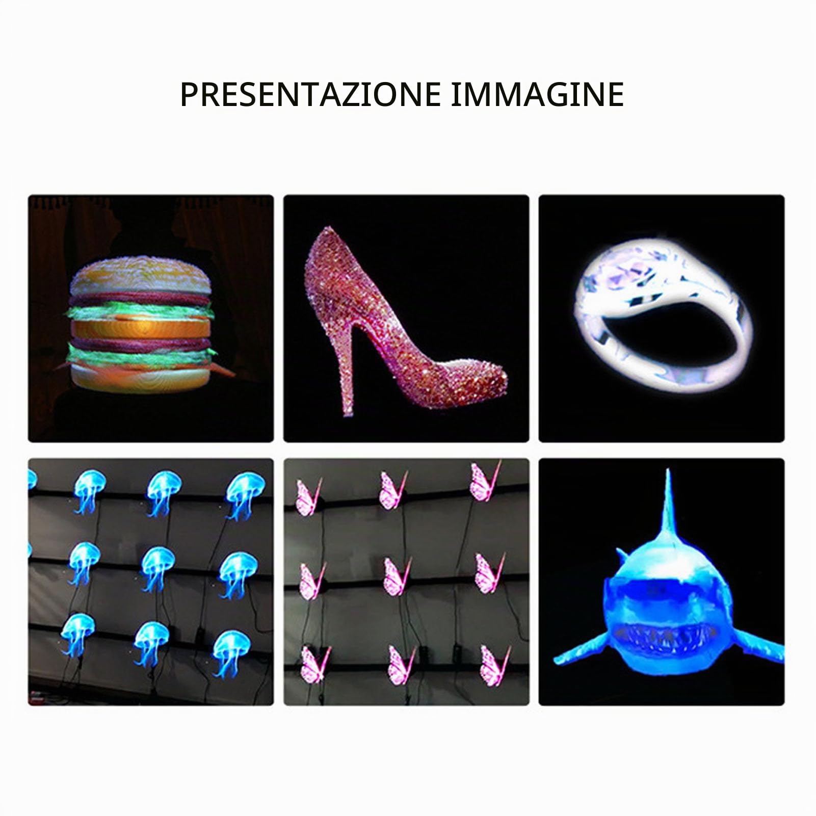 Ventilatore Ologramma 3D WiFi Proiettore Olografico 3D Display Pubblicitario Ventilatore 224 Perline LED Display Ad Alta Risoluzione per IOS (Spina europea)