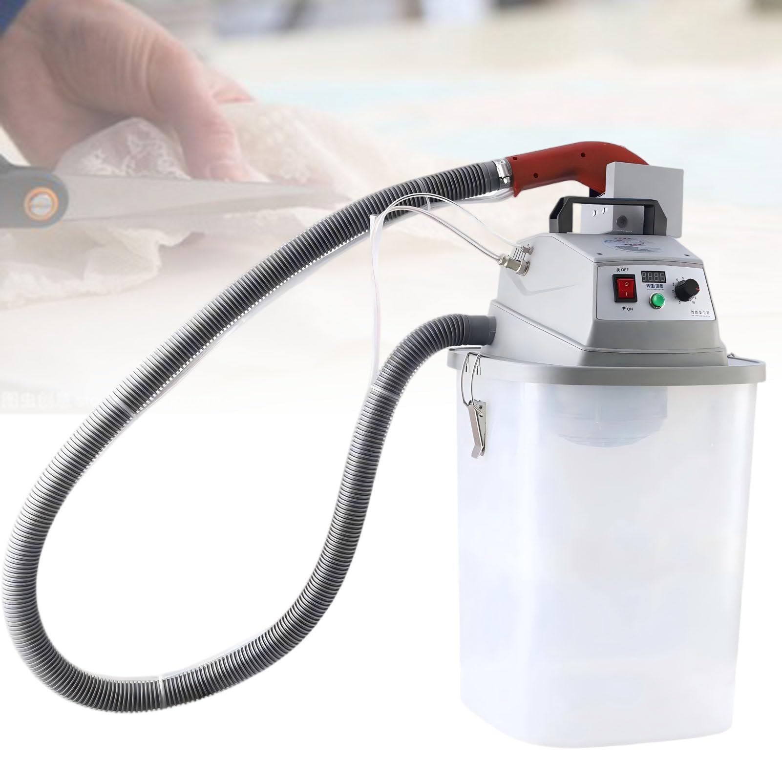 ExoticaBlend Electric Brushless Thread Trimmer, 450W 28000r/min Fabric Thread Trimming Machine with 30L Storage Bucket, for Garment Factories