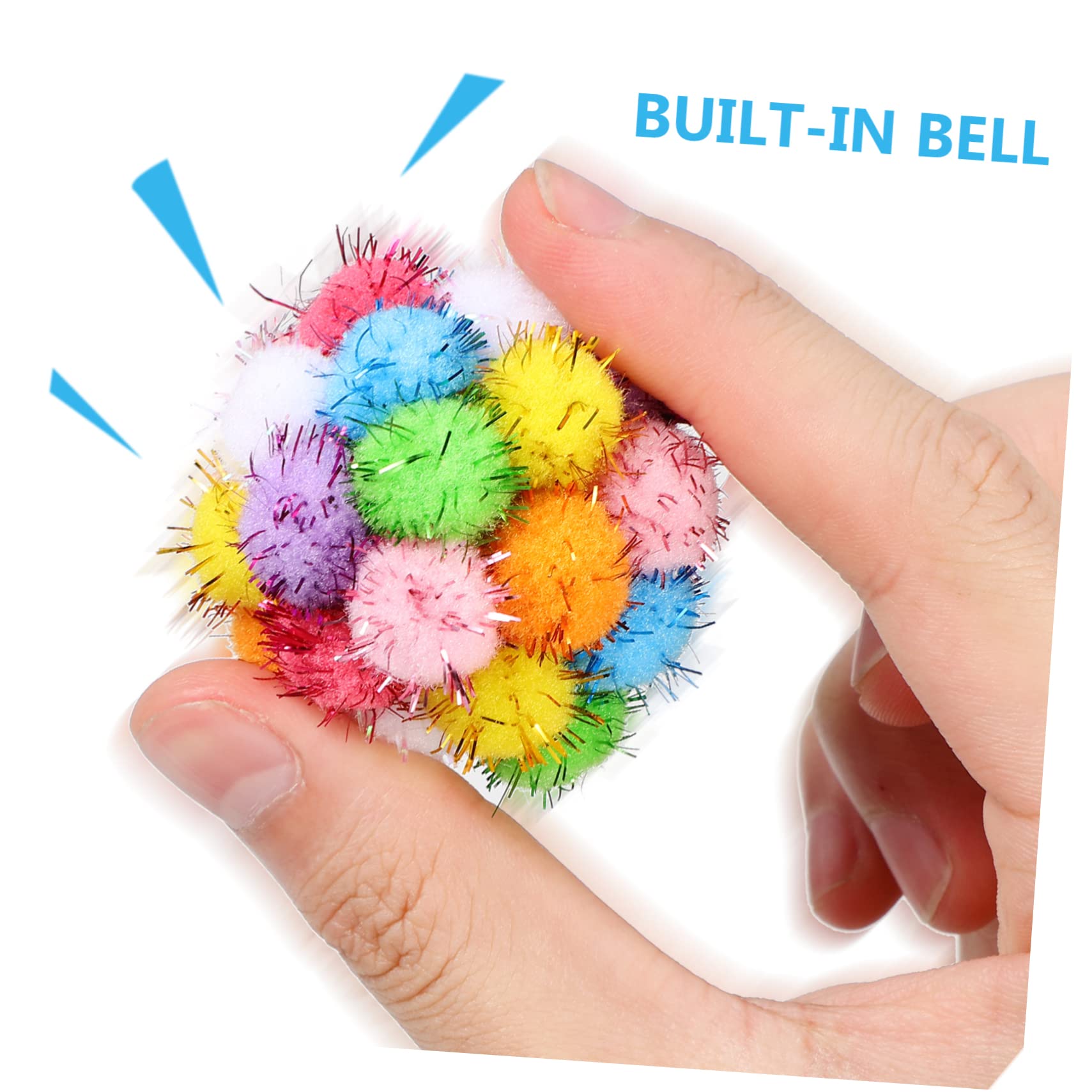 INOOMP 75pièces Boules à Crinkle pour Chats Lot de Jouets Peluche Colorés pour Chats Intérieur Stimule Interaction Et Exercice