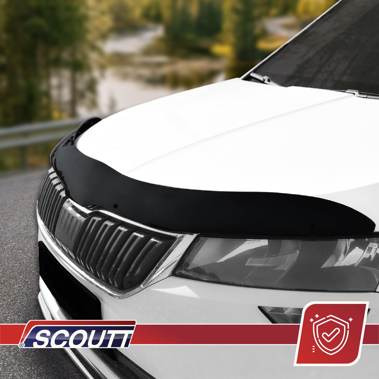 SCOUTT Bra de Capot Déflecteur de Protection pour Dacia Sandero Stepway 3 Depuis 2021, Aérodynamique, Assemblage Facile, Aucun Perçage Requis
