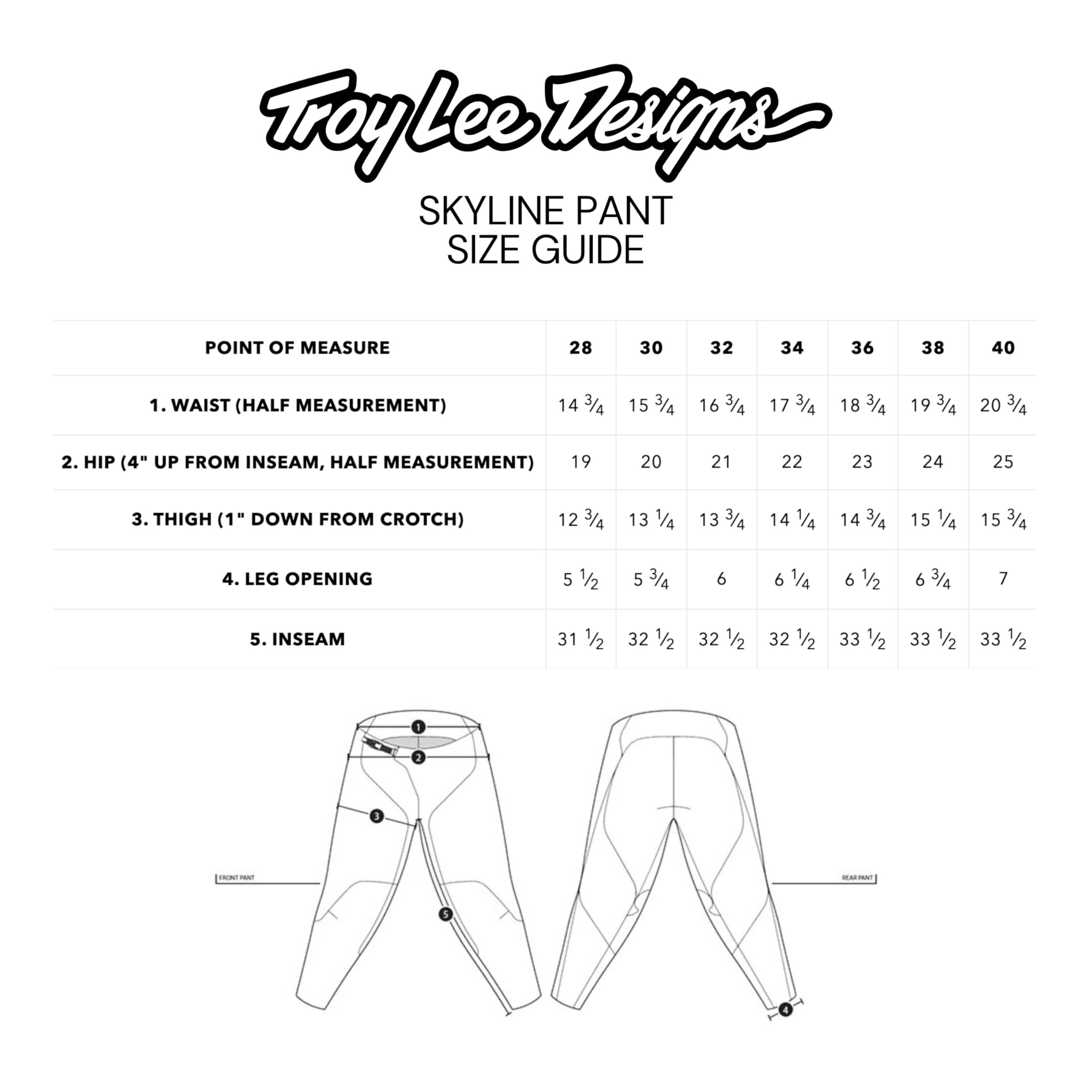 Troy Lee Designs Mountain Bike Cycling Bicycle Riding MTB Pants for Youth, Skyline Pant (24, Black)