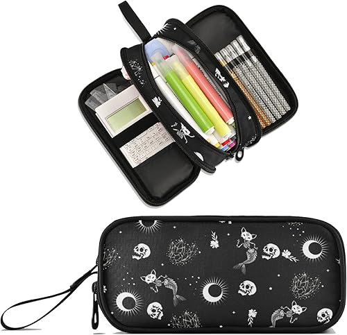 Miniatura 22 de Estuche personalizado con imagen y nombre con texto para lápices, estuche para bolígrafos para oficina y escuela, bolsa de almacenamiento grande