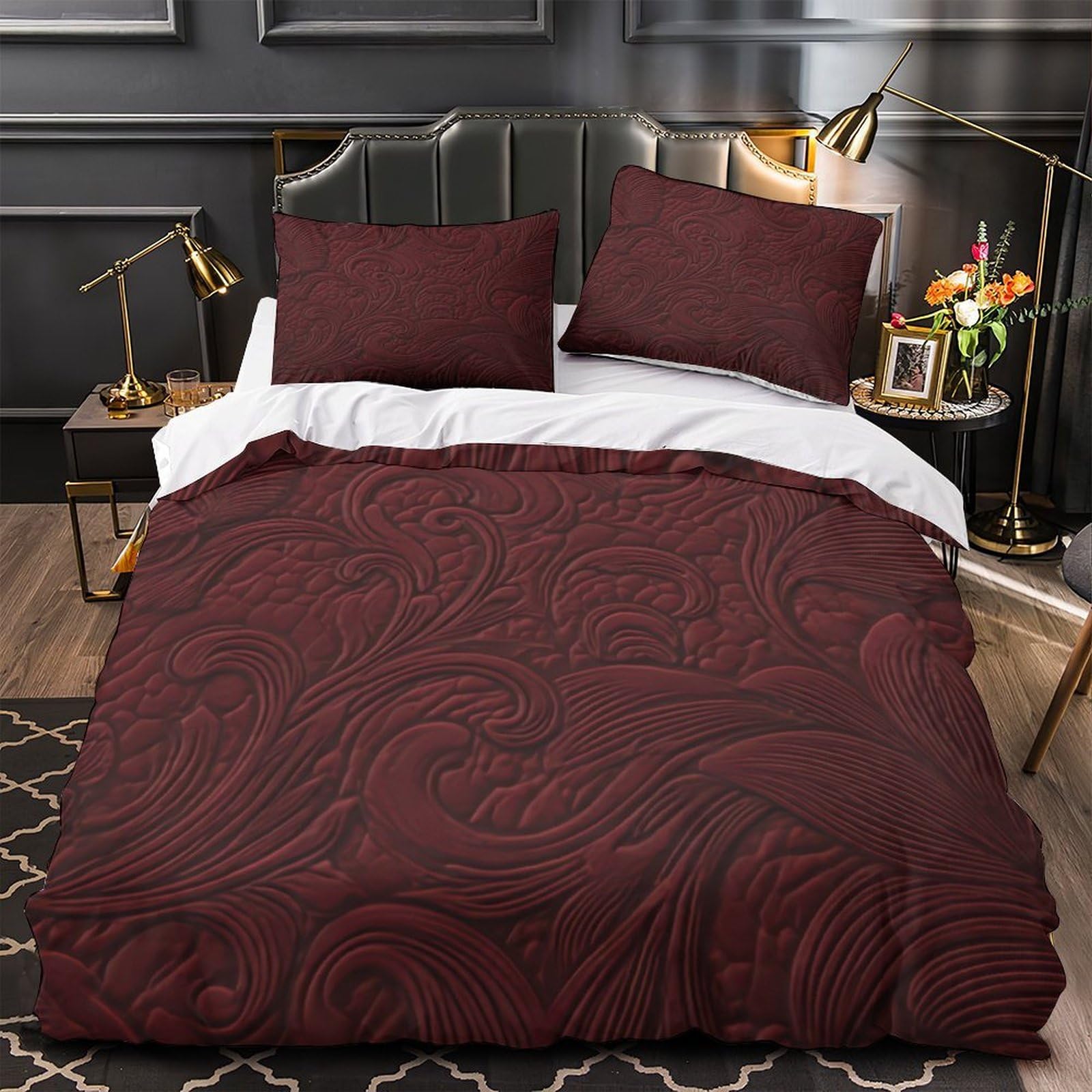 Parure de lit microfibre mandala bohème pour lit super king size