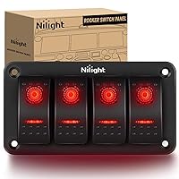 Vista 41 de Nilight Panel de Interruptores Basculantes de 5 Posiciones 5 Pines On Off Toggle Soporte de Aluminio 12V 24V Tablero Pre-Cableado Interruptores