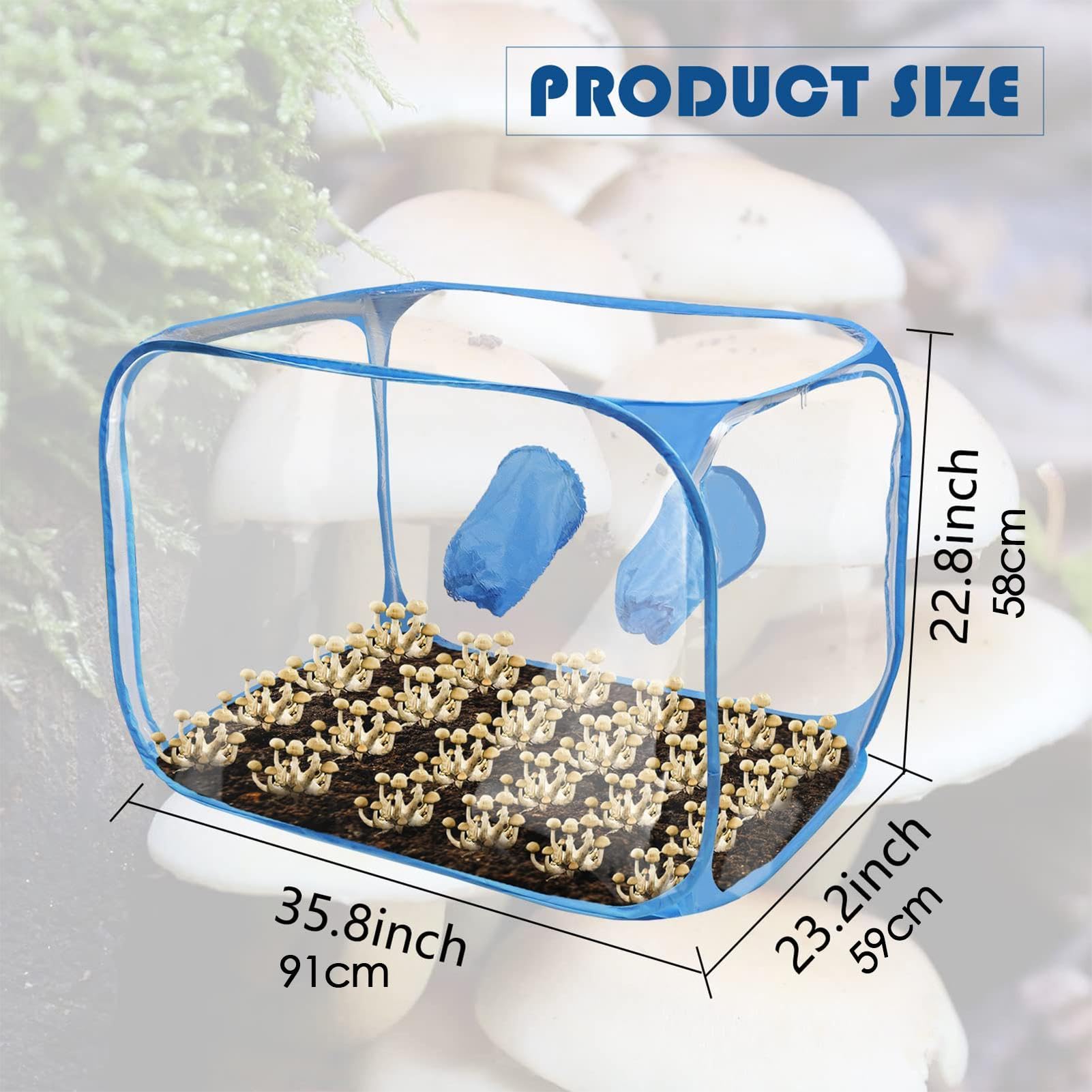 Tente de culture de champignons – Conteneur de culture de champignons, boîte à air stationnaire pour champignons | Conteneur de culture de champignons, kit de tente de culture de station de