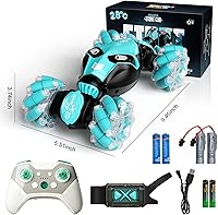 Vista 7 de Coche de control remoto, sensor de gestos RC Stunt Cars Juguetes para niños de 8, 9, 10, 11 y 12 años, 2.4GHz 4WD RC de doble cara 360° voltea