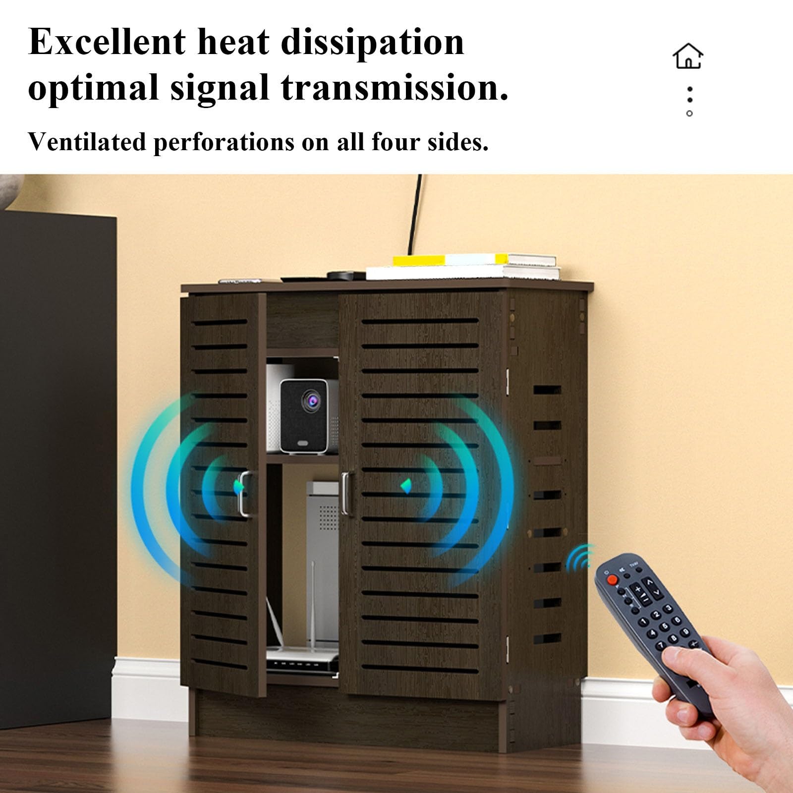 Moderno armario de almacenamiento con enrutador WiFi, organizador multifuncional ajustable y gestión de cables para oficina en casa, elegante diseño blanco (80 x 80 x 30 cm)