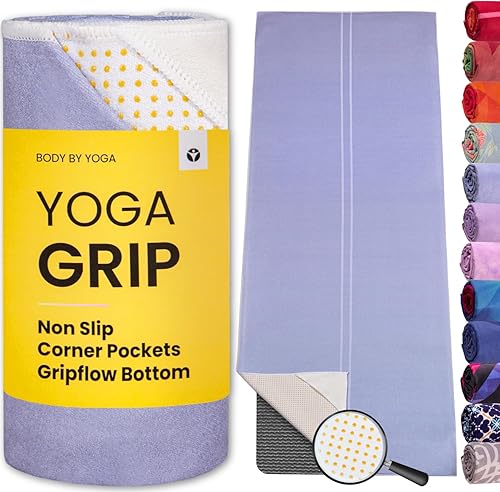 Miniatura 15 de Toalla de yoga con agarre de yoga, toalla antideslizante para esterilla de yoga caliente con bolsillos en las esquinas, agarre antideslizante y Amor