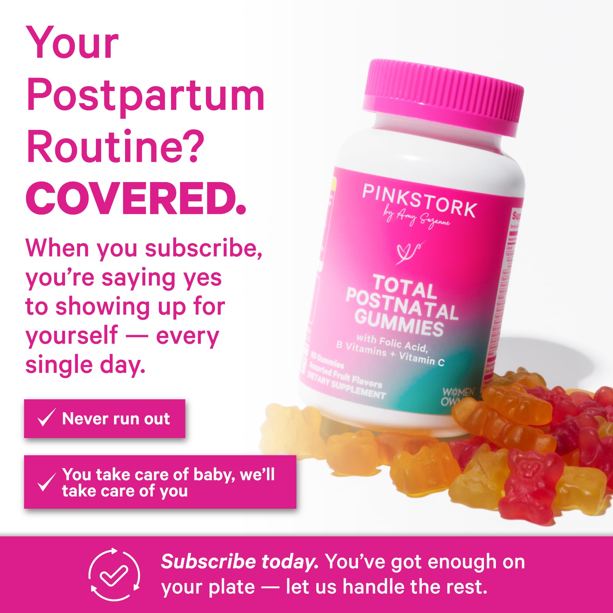 Pink Stork Postnatal Gummy Vitamins + Lactation Support | 60 ct — Amazon image 4