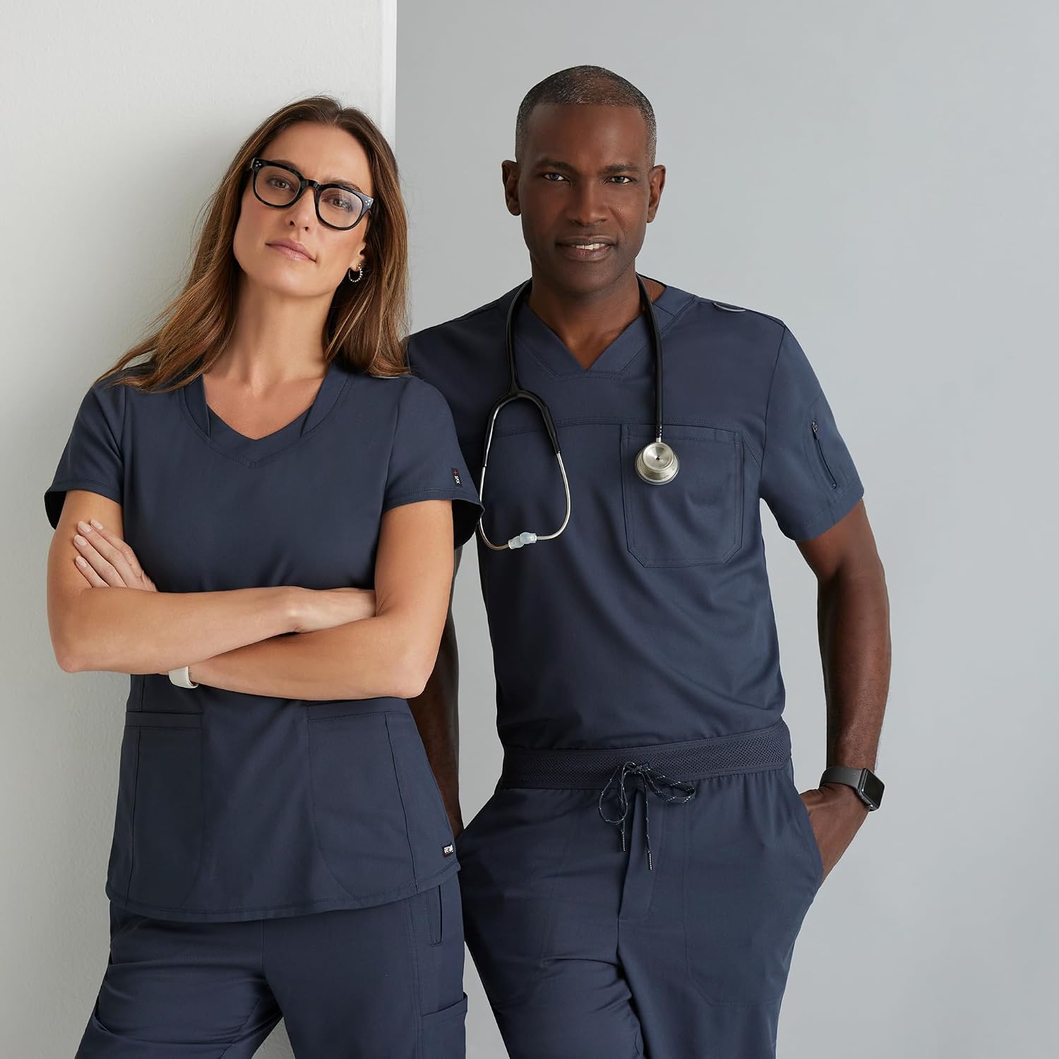 BARCO Grey's Anatomy Spandex Stretch Direct - Bolt Scrub Top for Women, V-Neck Women's Scrub Top